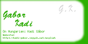 gabor kadi business card